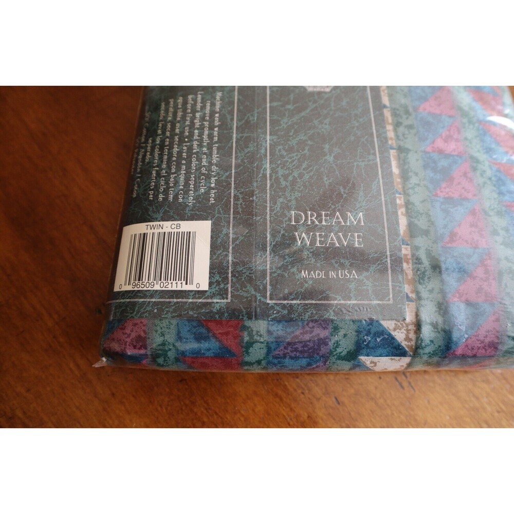 VTG Dream Weave Twin Sheet Set Cotton-Poly Quilt Looking Pattern Made In USA - Picture 4 of 11